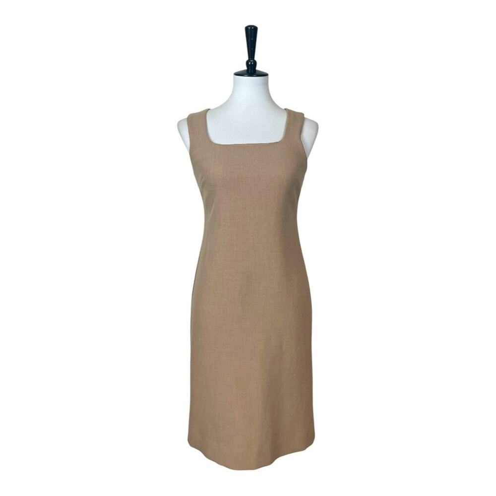Banana Republic Sheath Dress Square Neck Cap Sleeve Oatmeal Women’s Size 0P
